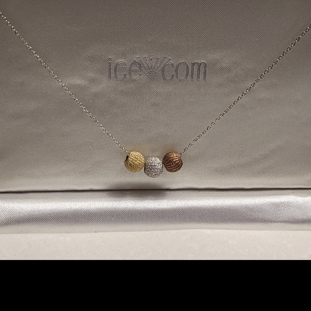 18k Gold Plated three color Ball Pendant